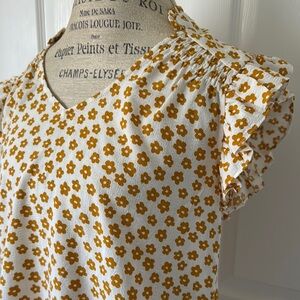 Floral print Ruffle Sleeve Top